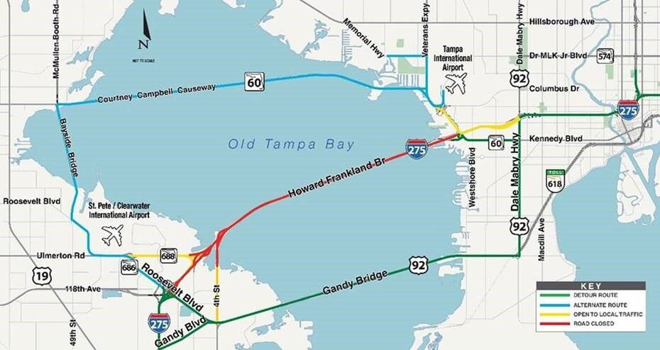 Howard Frankland Bridge to close Jan.9-10